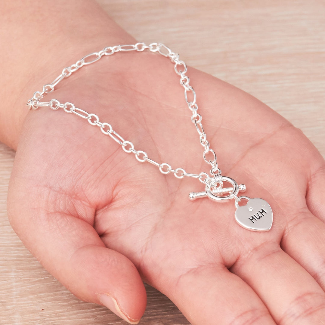 Mum Charm Bracelet Created with Zircondia® Crystals - Philip Jones Jewellery