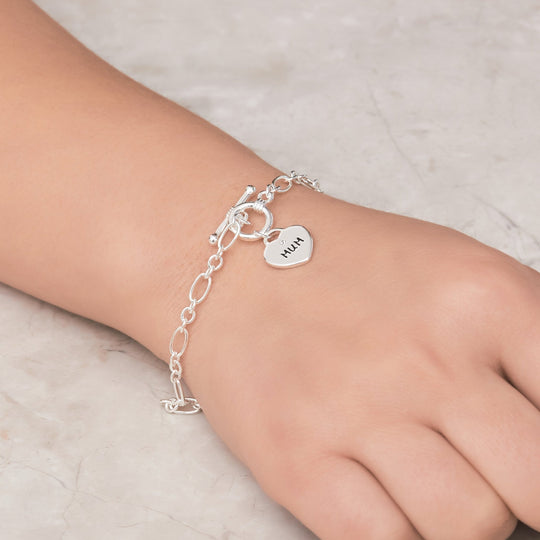Mum Charm Bracelet Created with Zircondia® Crystals - Philip Jones Jewellery