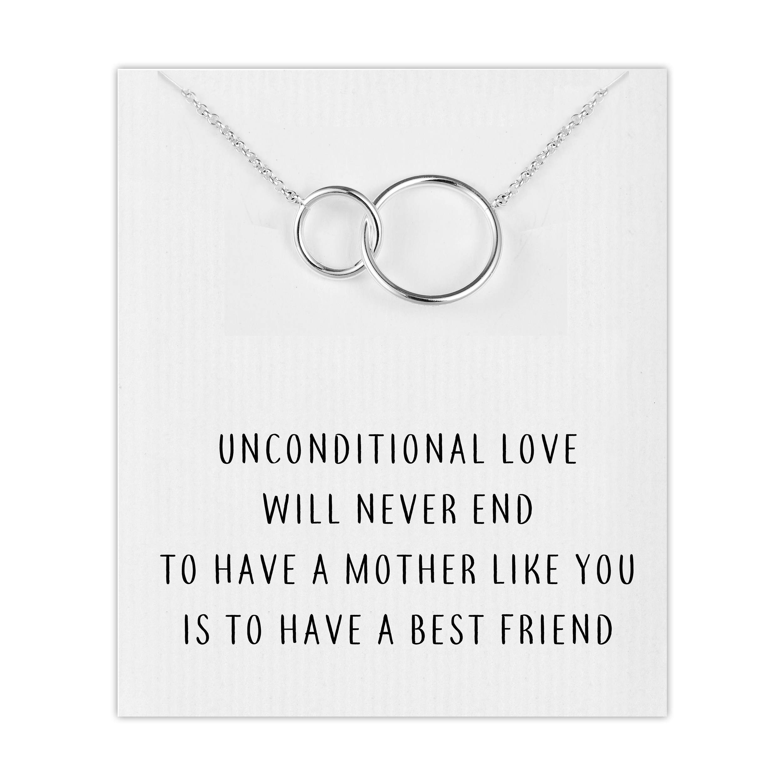 Silver Plated Link Mum Necklace with Quote Card by Philip Jones Jewellery