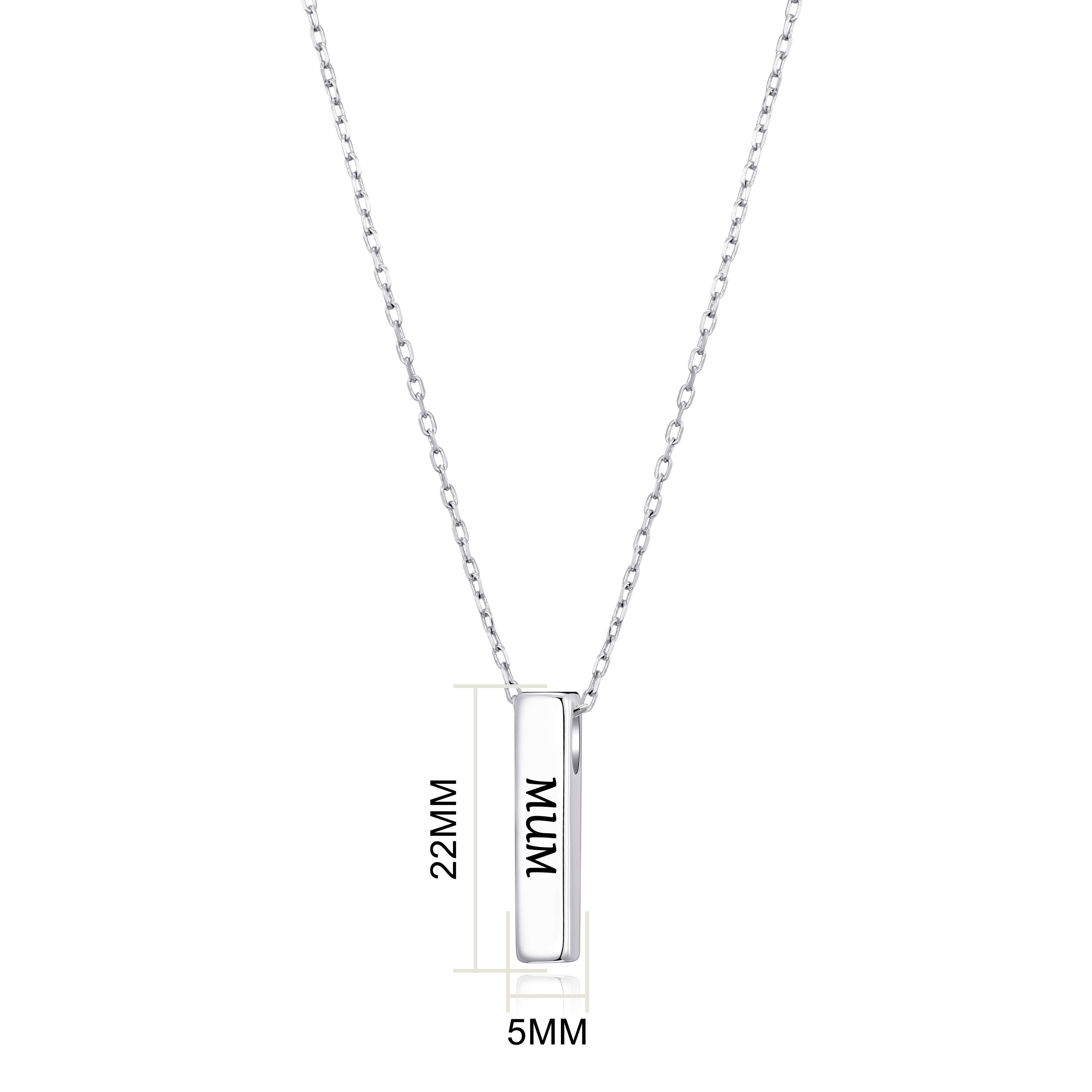 Silver Plated Mum Bar Necklace