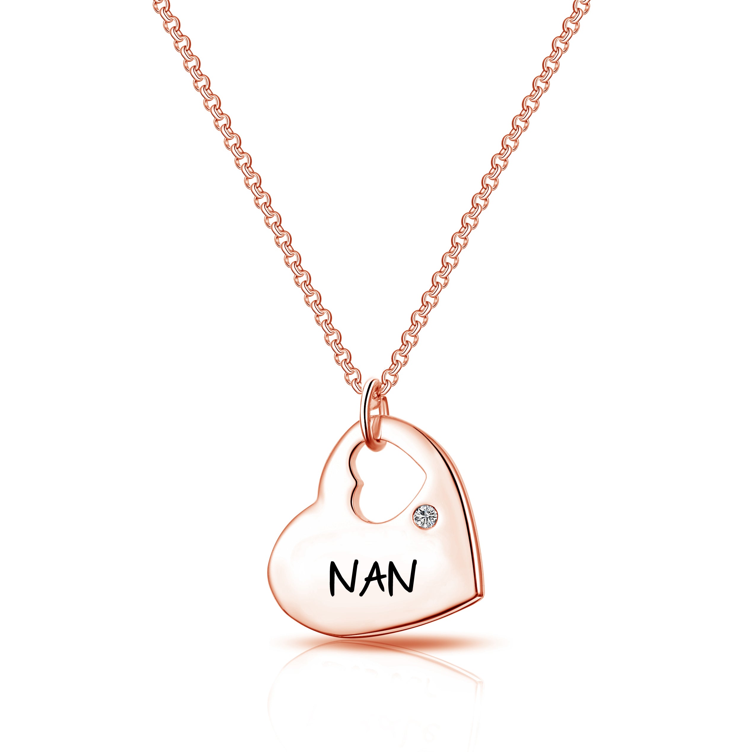 Rose Gold Nan Heart Necklace Created with Zircondia® Crystals