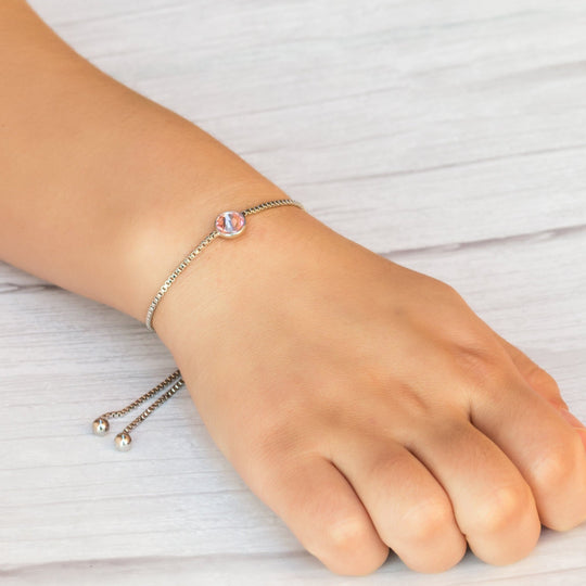 October (Tourmaline) Birthstone Bracelet Created with Zircondia® Crystals - Philip Jones Jewellery