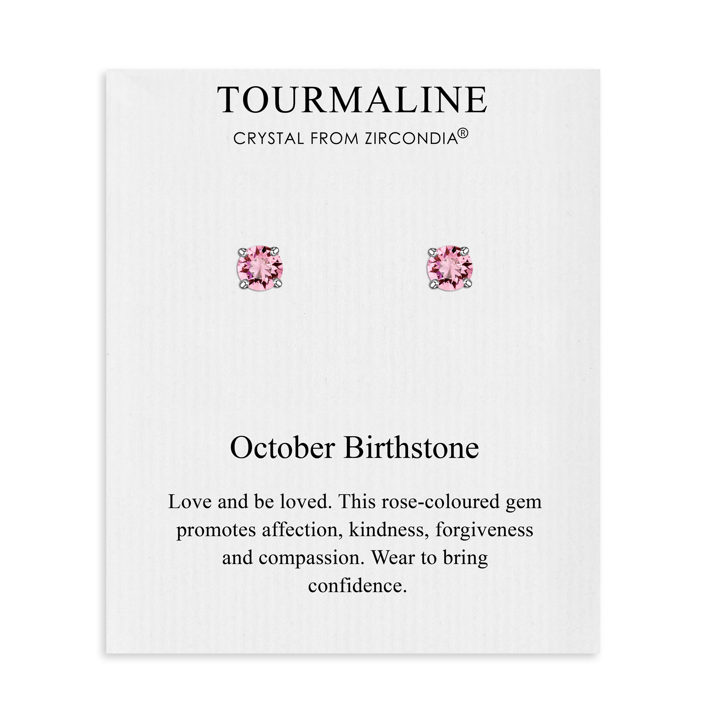 October (Tourmaline) Birthstone Earrings Created with Zircondia® Crystals by Philip Jones Jewellery