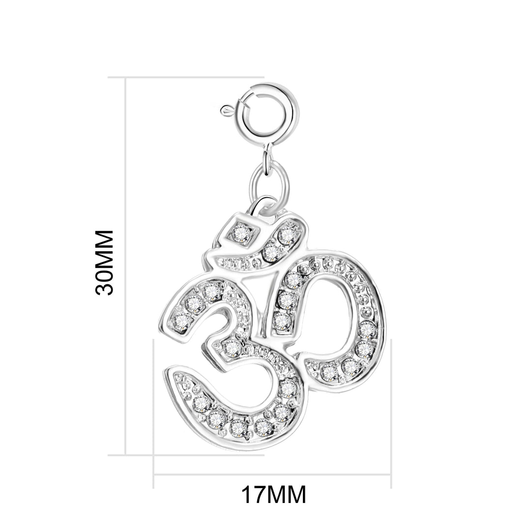 Om Charm Created with Zircondia® Crystals - Philip Jones Jewellery