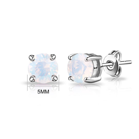Pack of Three Opal Earrings Created with Zircondia® Crystals - Philip Jones Jewellery