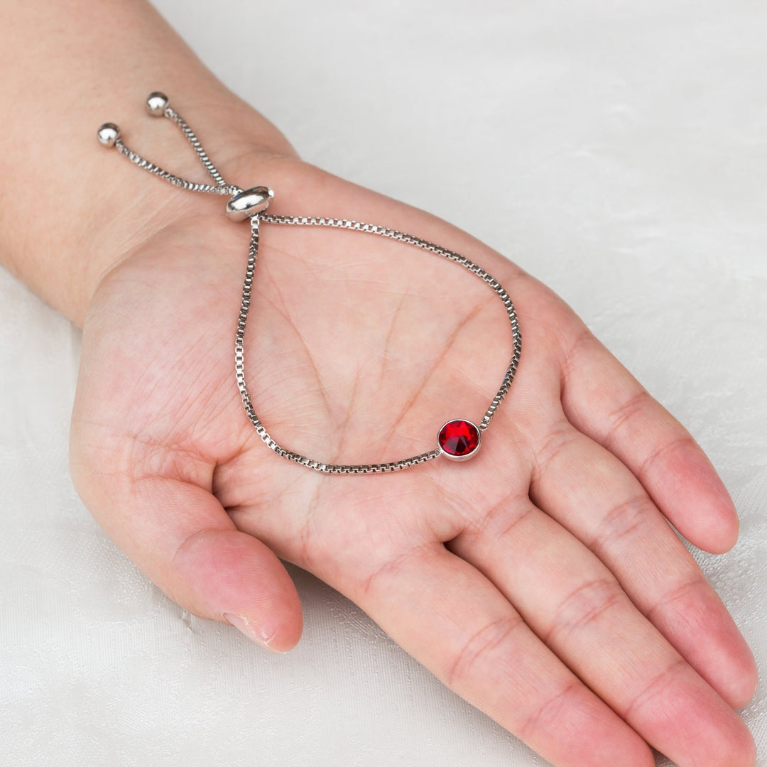 Red Crystal Bracelet Created with Zircondia® Crystals - Philip Jones Jewellery