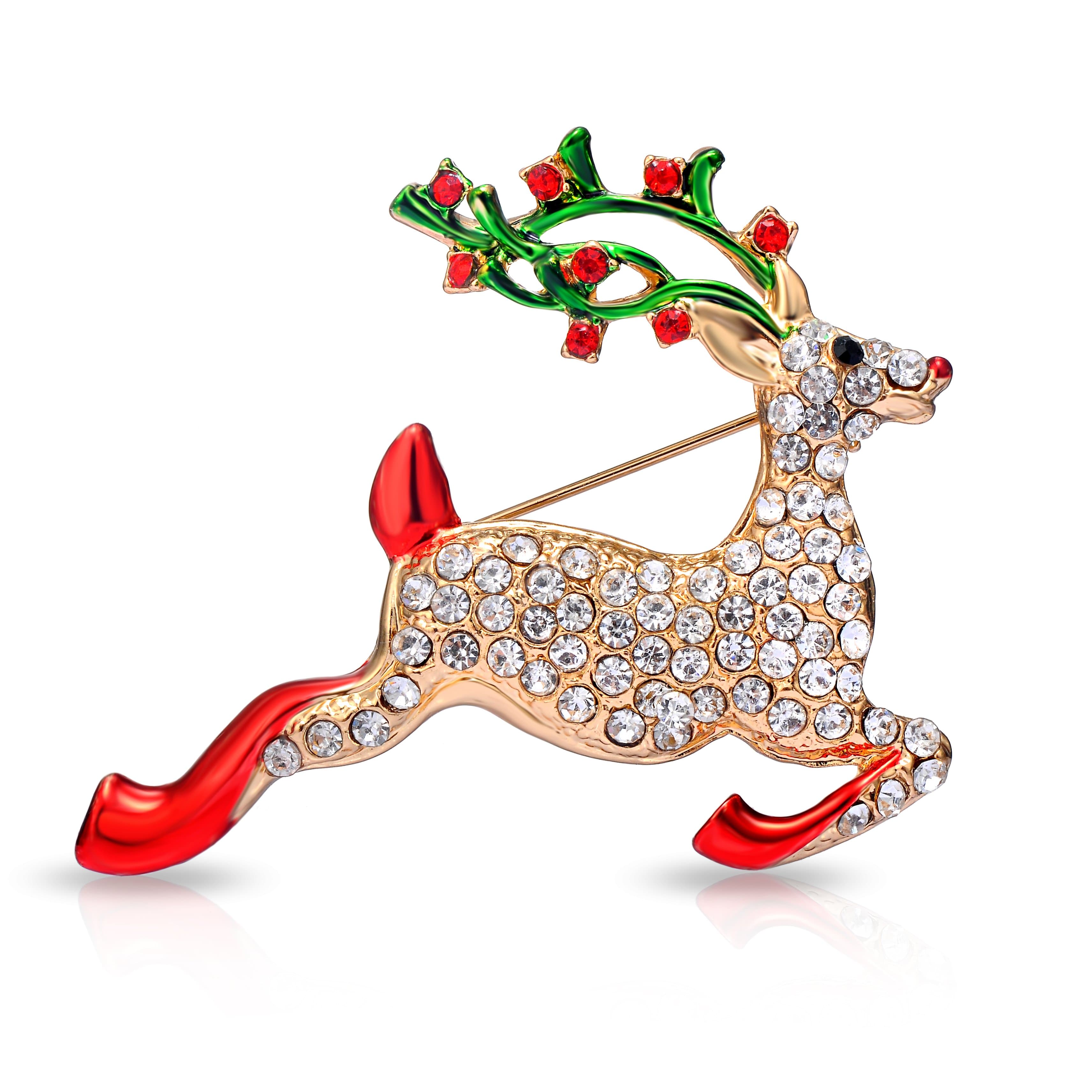 Reindeer Christmas Brooch by Philip Jones Jewellery