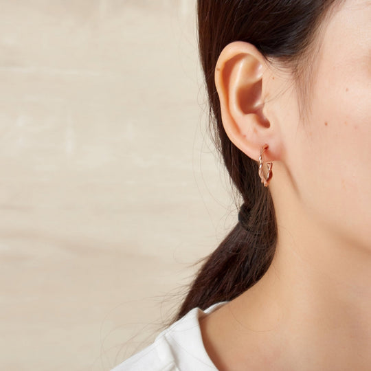 Rose Gold Plated 20mm Twisted Hoop Earrings - Philip Jones Jewellery