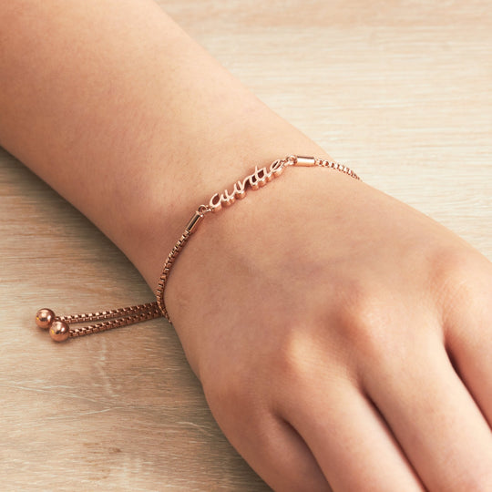 Rose Gold Plated Auntie Bracelet Created with Zircondia® Crystals - Philip Jones Jewellery