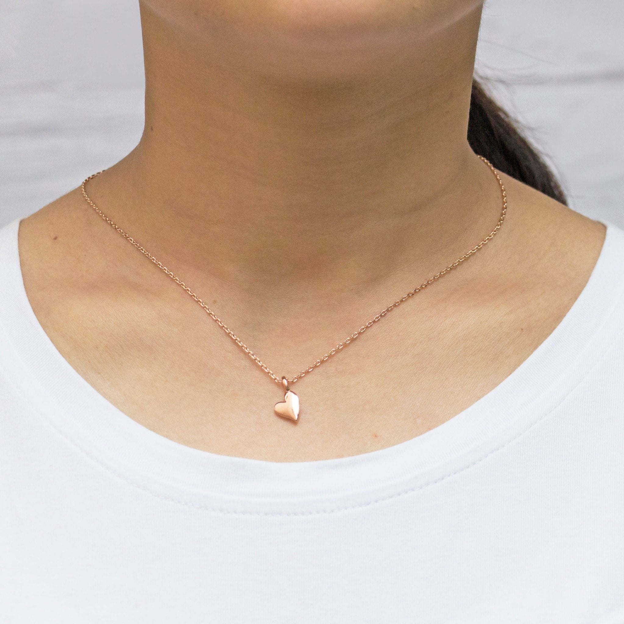 Rose Gold Plated Big Sister Little Sister Piece of My Heart Necklace Set - Philip Jones Jewellery