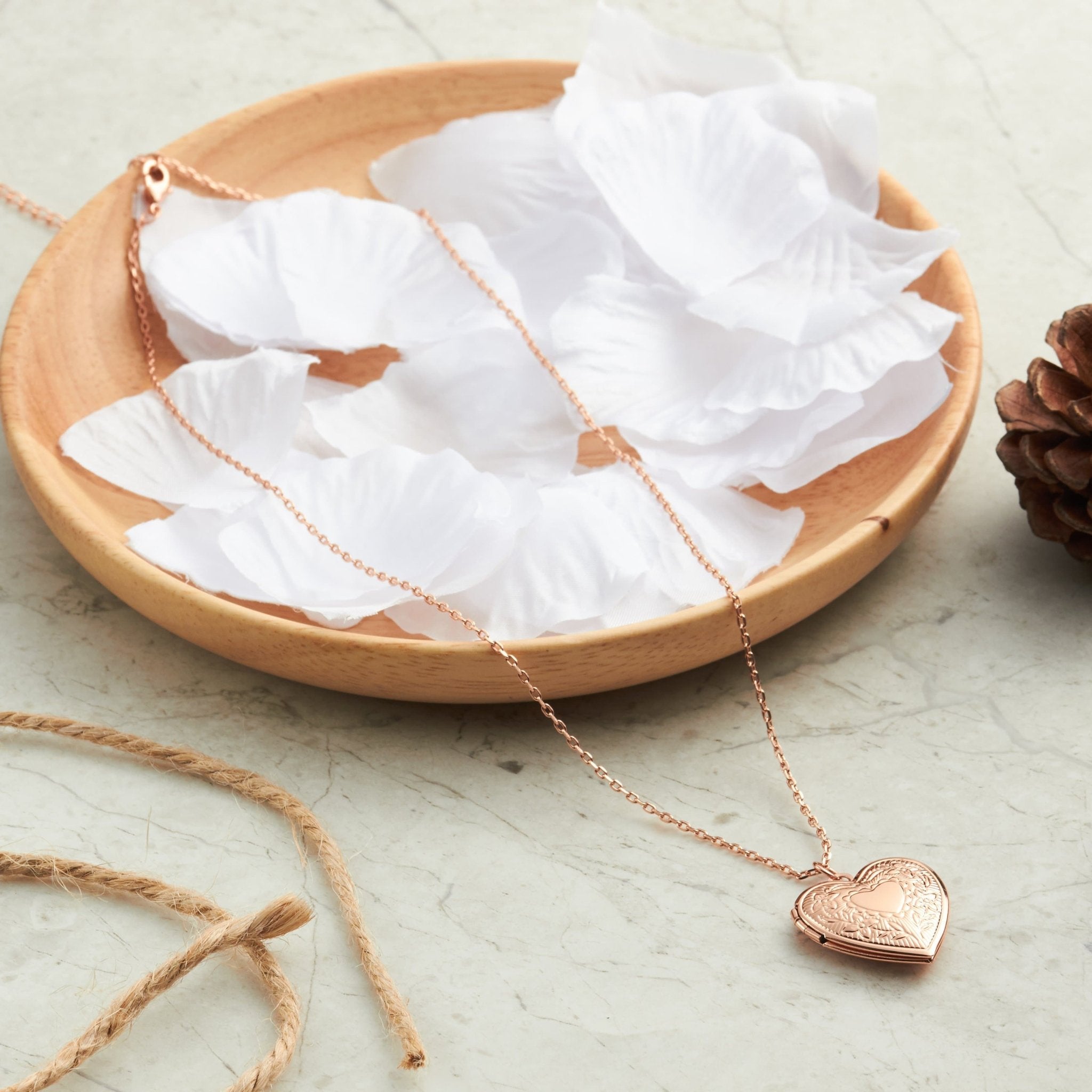 Rose Gold Plated Heart Locket - Philip Jones Jewellery