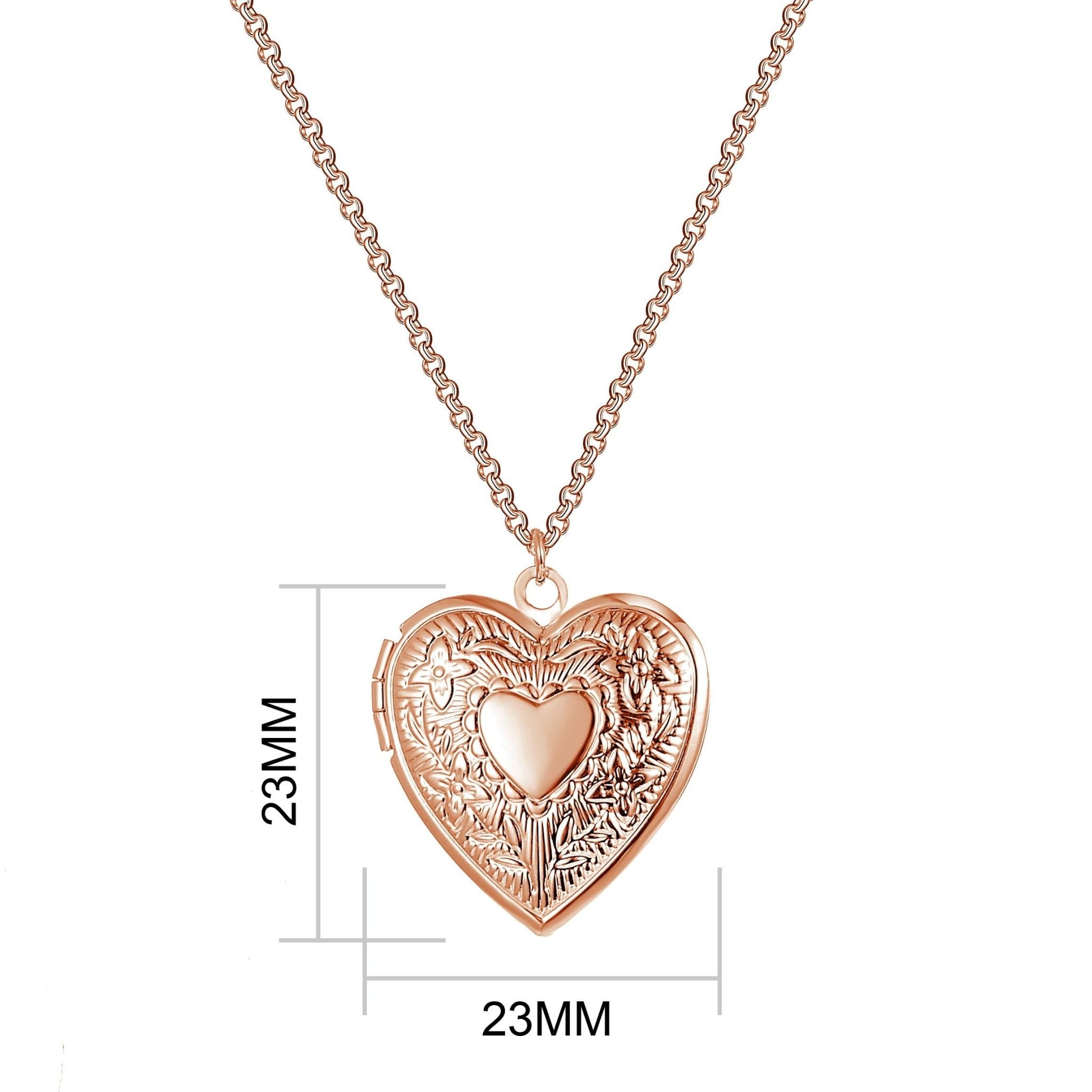 Rose Gold Plated Heart Locket - Philip Jones Jewellery