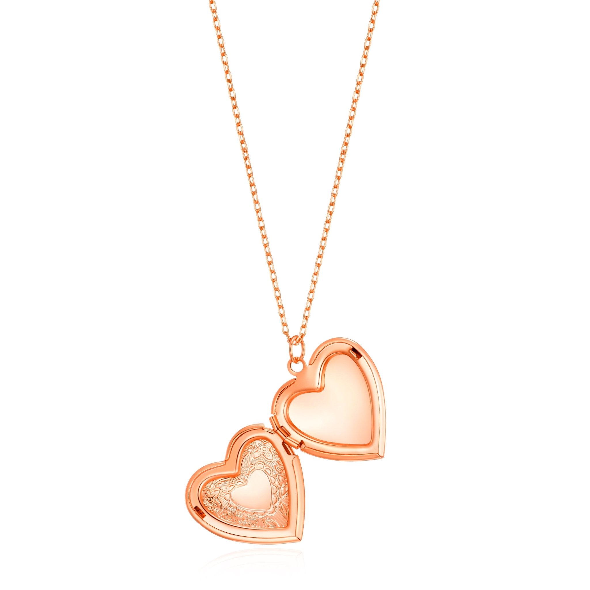 Rose Gold Plated Heart Locket - Philip Jones Jewellery