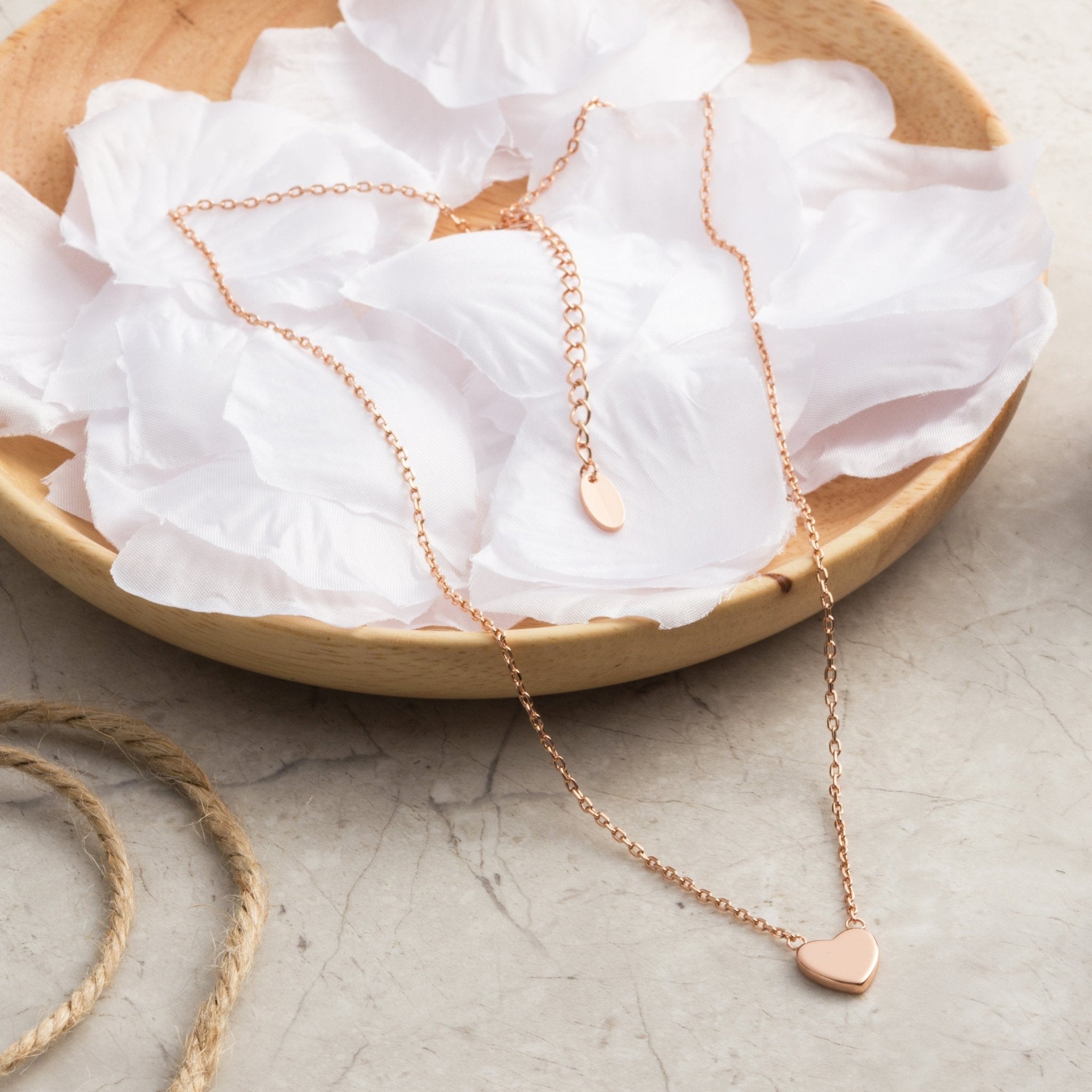 Rose Gold Plated Heart Necklace with Quote Card - Philip Jones Jewellery