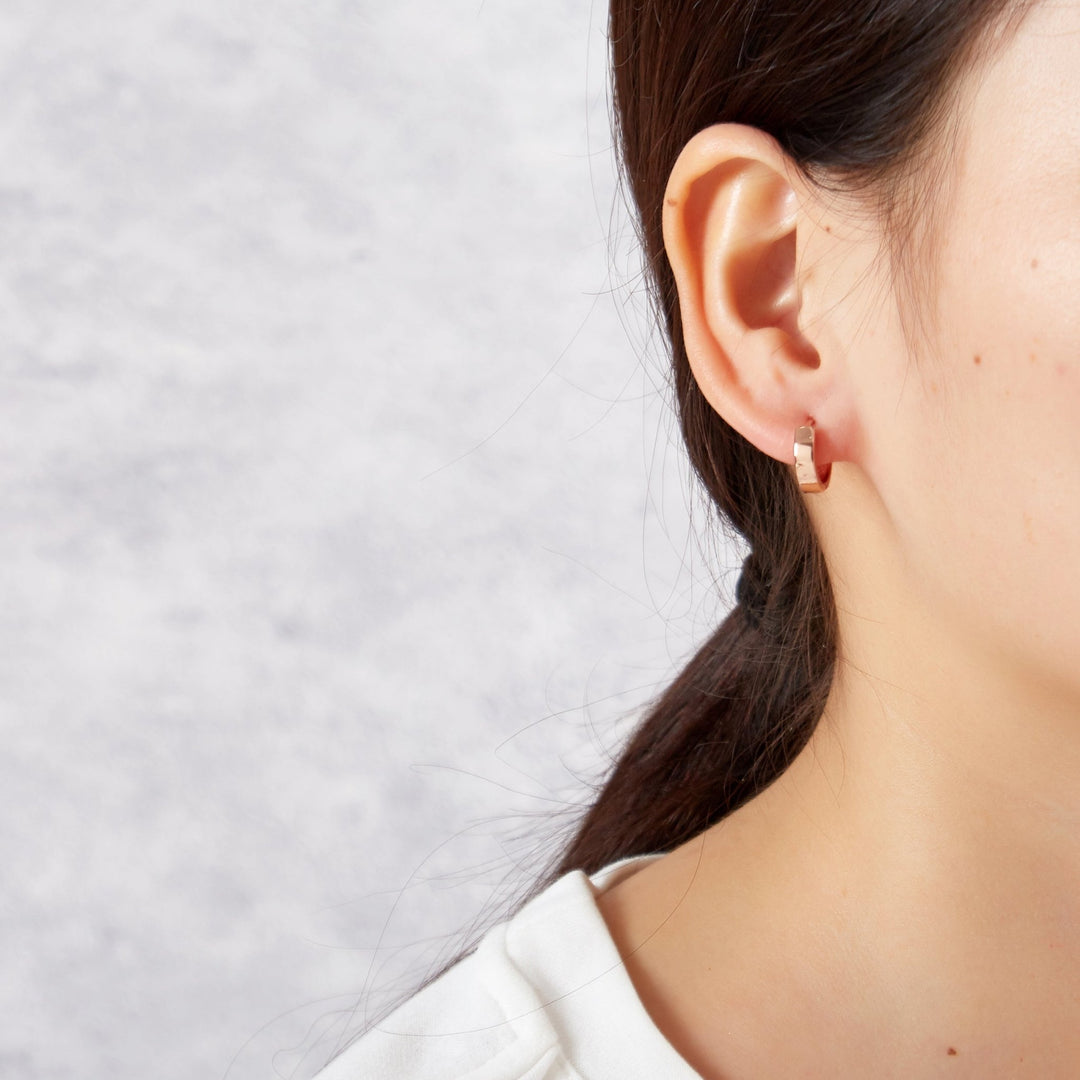Rose Gold Plated Huggie Earrings - Philip Jones Jewellery