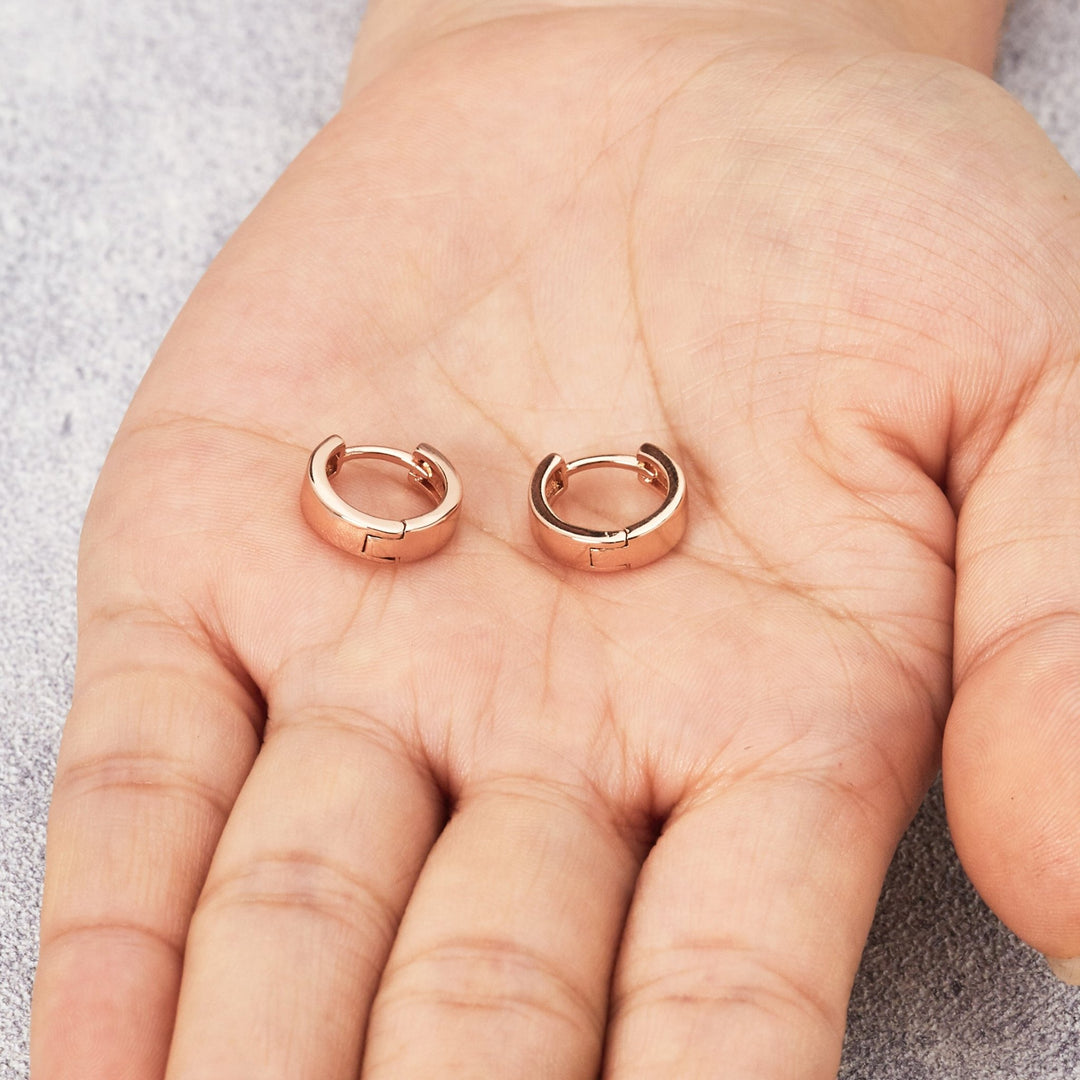 Rose Gold Plated Huggie Earrings - Philip Jones Jewellery
