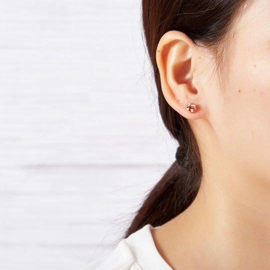 Rose Gold Plated Love Knot Earrings - Philip Jones Jewellery