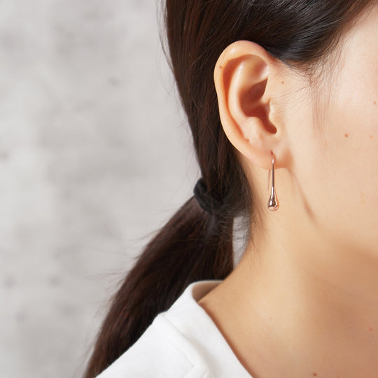 Rose Gold Plated Teardrop Earrings - Philip Jones Jewellery