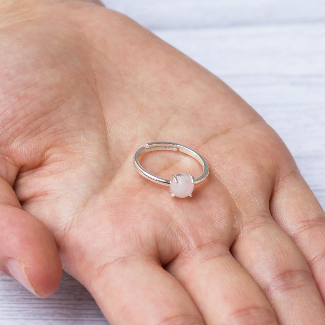 Rose Quartz Adjustable Ring with Quote Card - Philip Jones Jewellery
