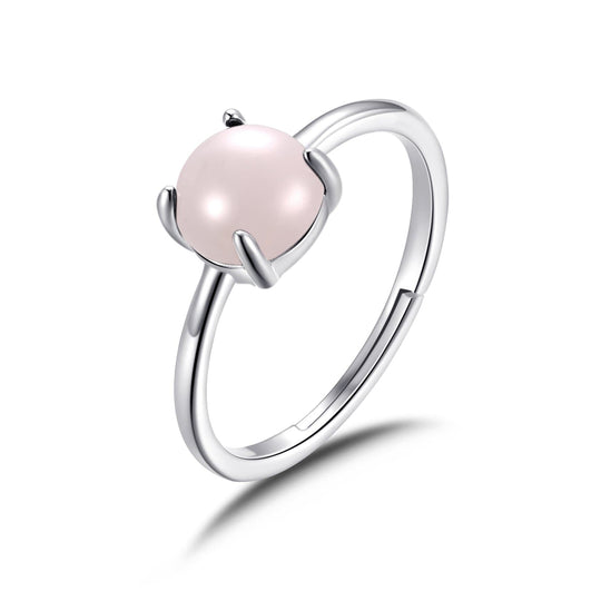 Rose Quartz Adjustable Ring with Quote Card - Philip Jones Jewellery