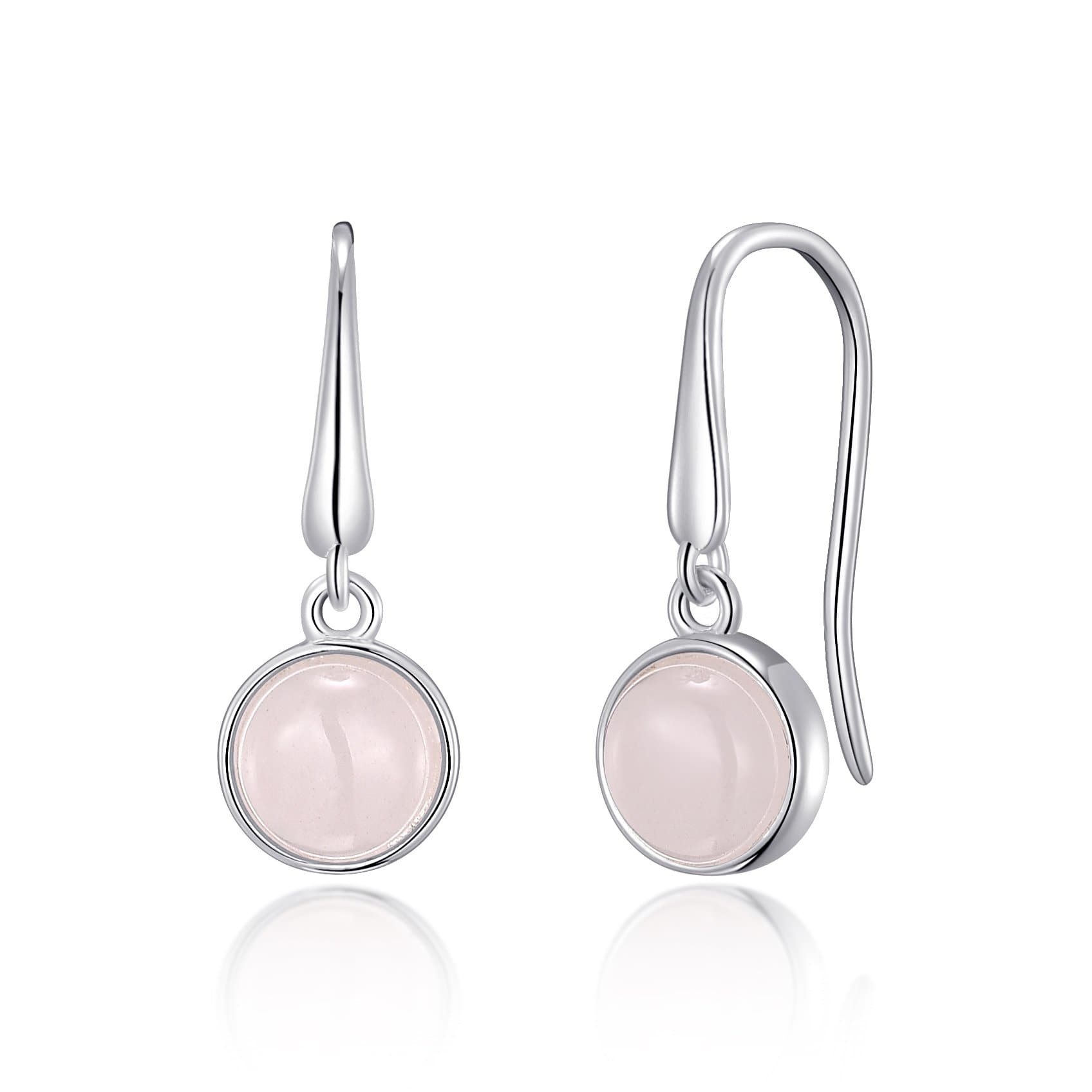 Rose Quartz Drop Earrings - Philip Jones Jewellery