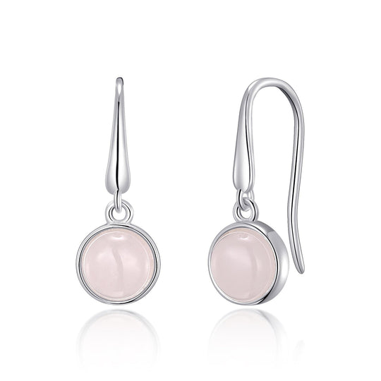 Rose Quartz Drop Earrings - Philip Jones Jewellery