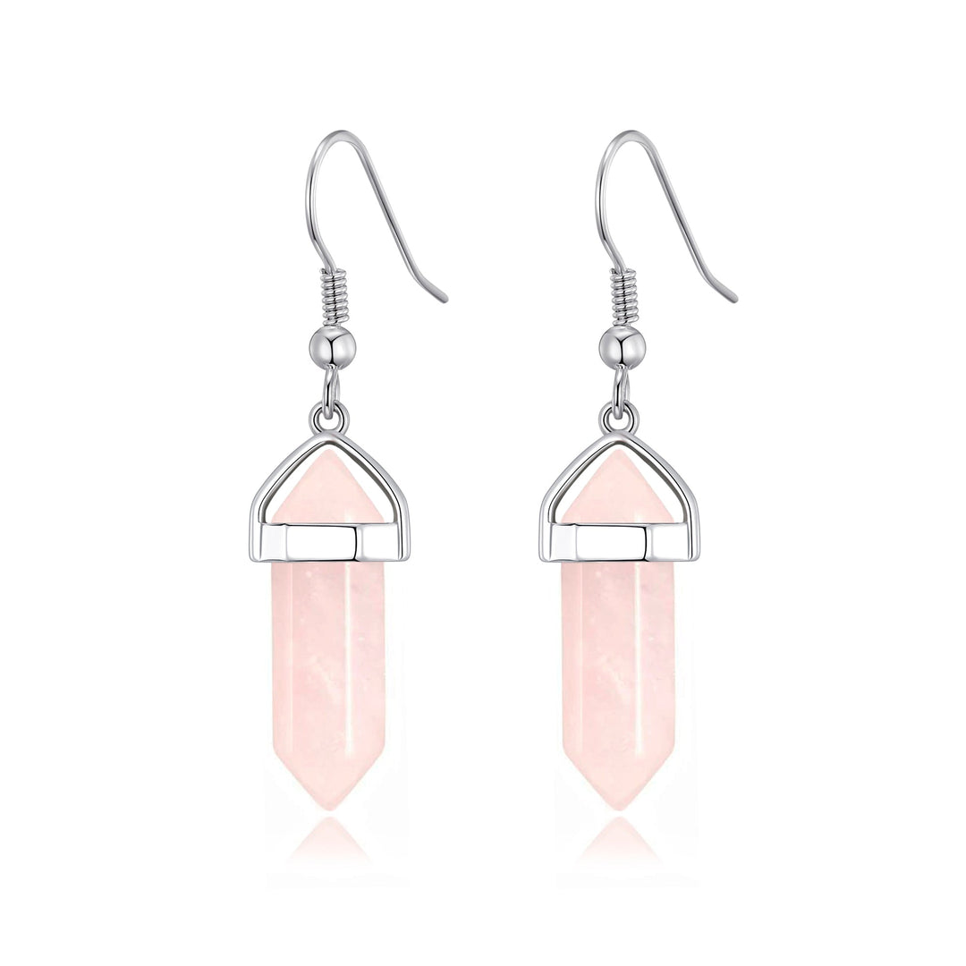 Rose Quartz Gemstone Drop Earrings with Quote Card - Philip Jones Jewellery