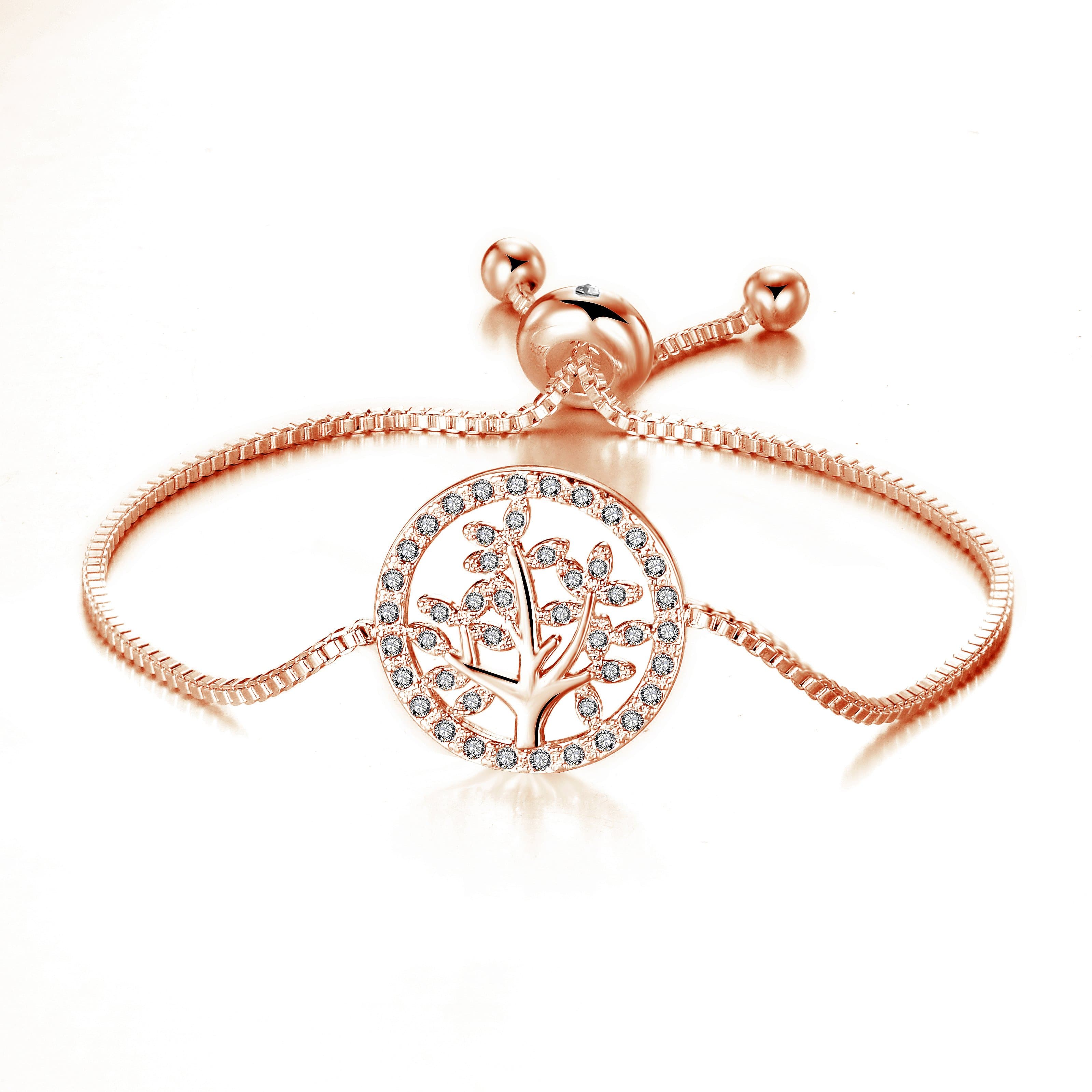 Rose Gold Plated Friendship Bracelets Created with Zircondia® Crystals