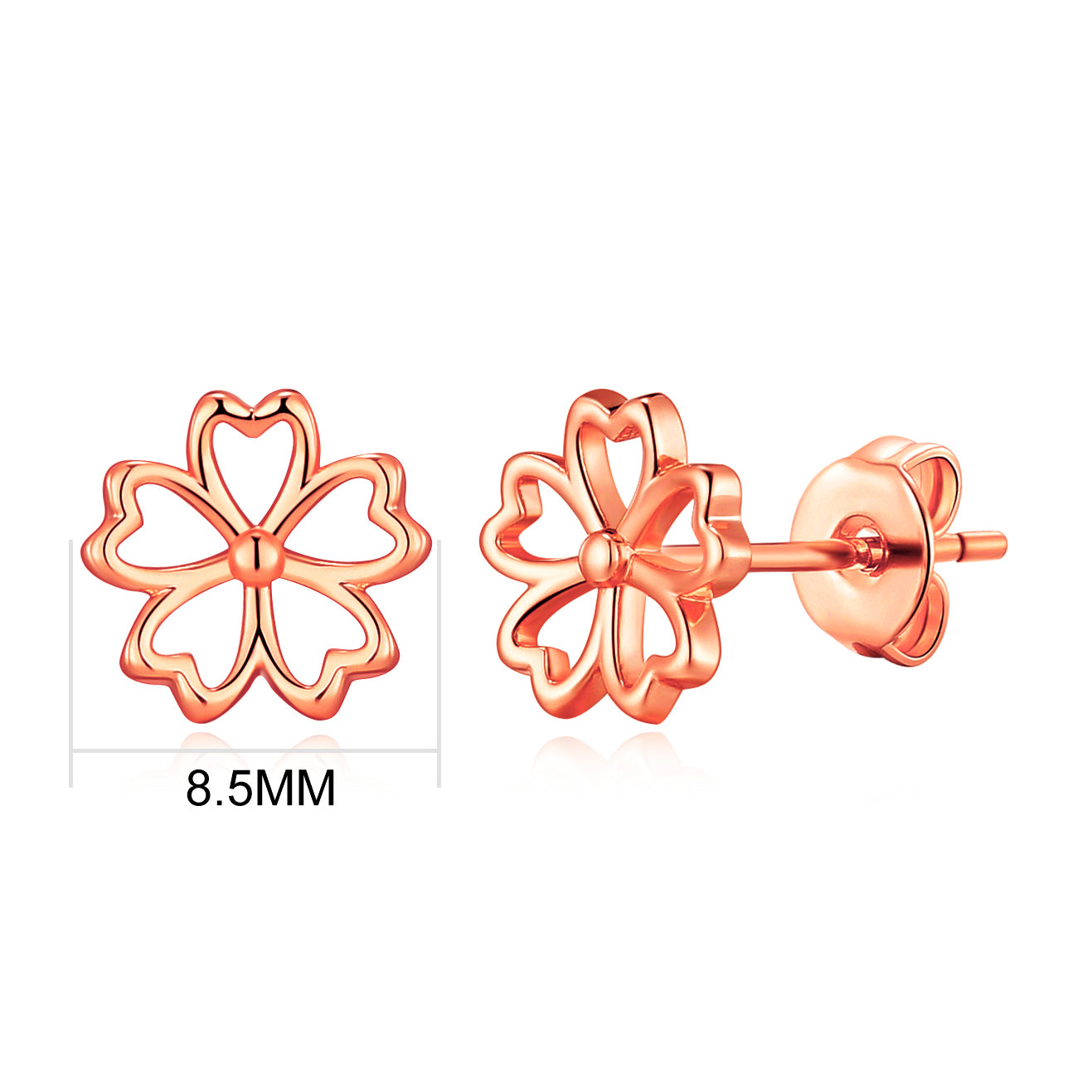 Rose Gold Plated Flower Petal Earrings