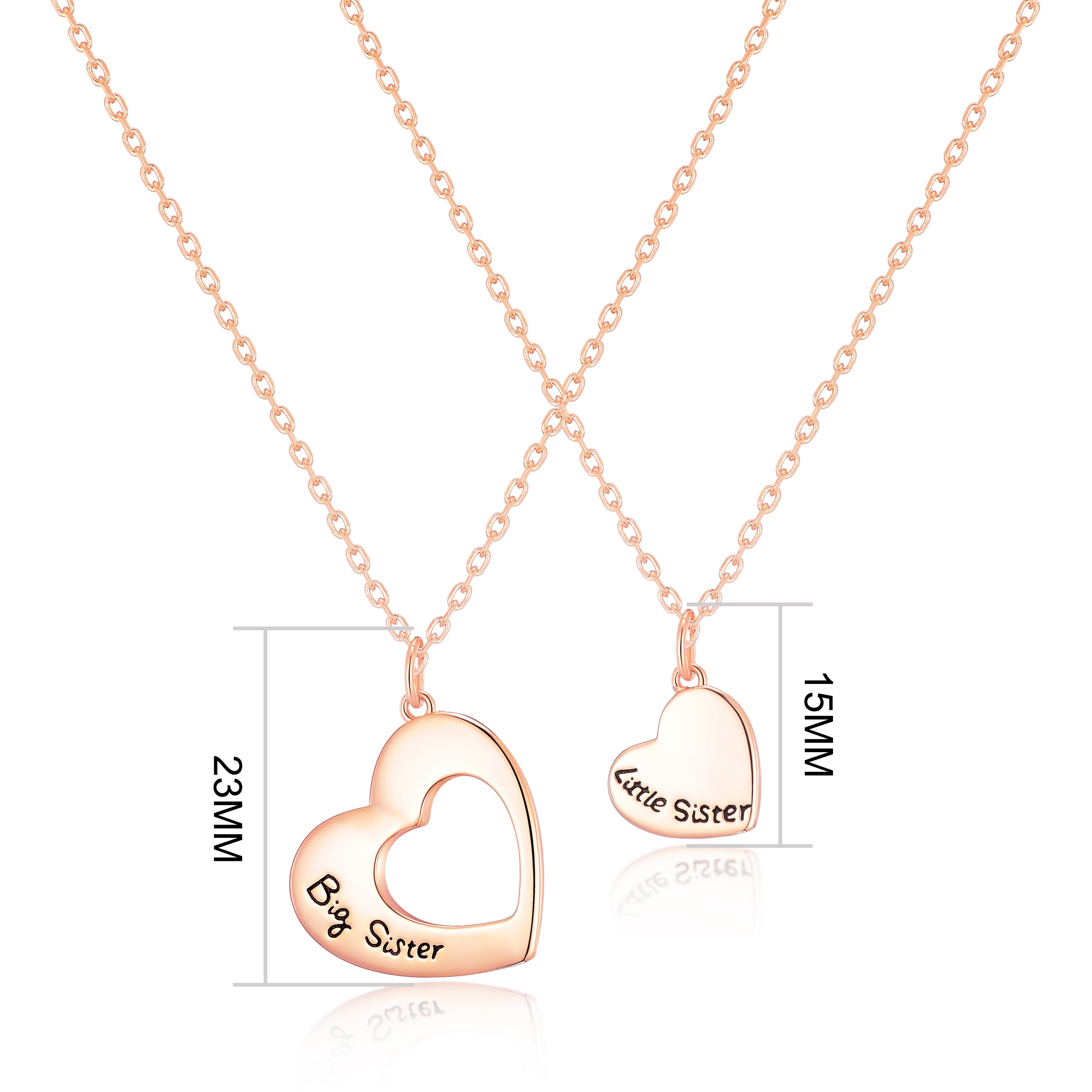 YONGHUI 3 PCS Mom Big Little Sister Charm Adjustable Necklaces For Women  Girls Rhinestone Love Heart Pendant Family Necklace Set Jewellery Gifts  Stainless Steel Silver | OutfitOcean Australia