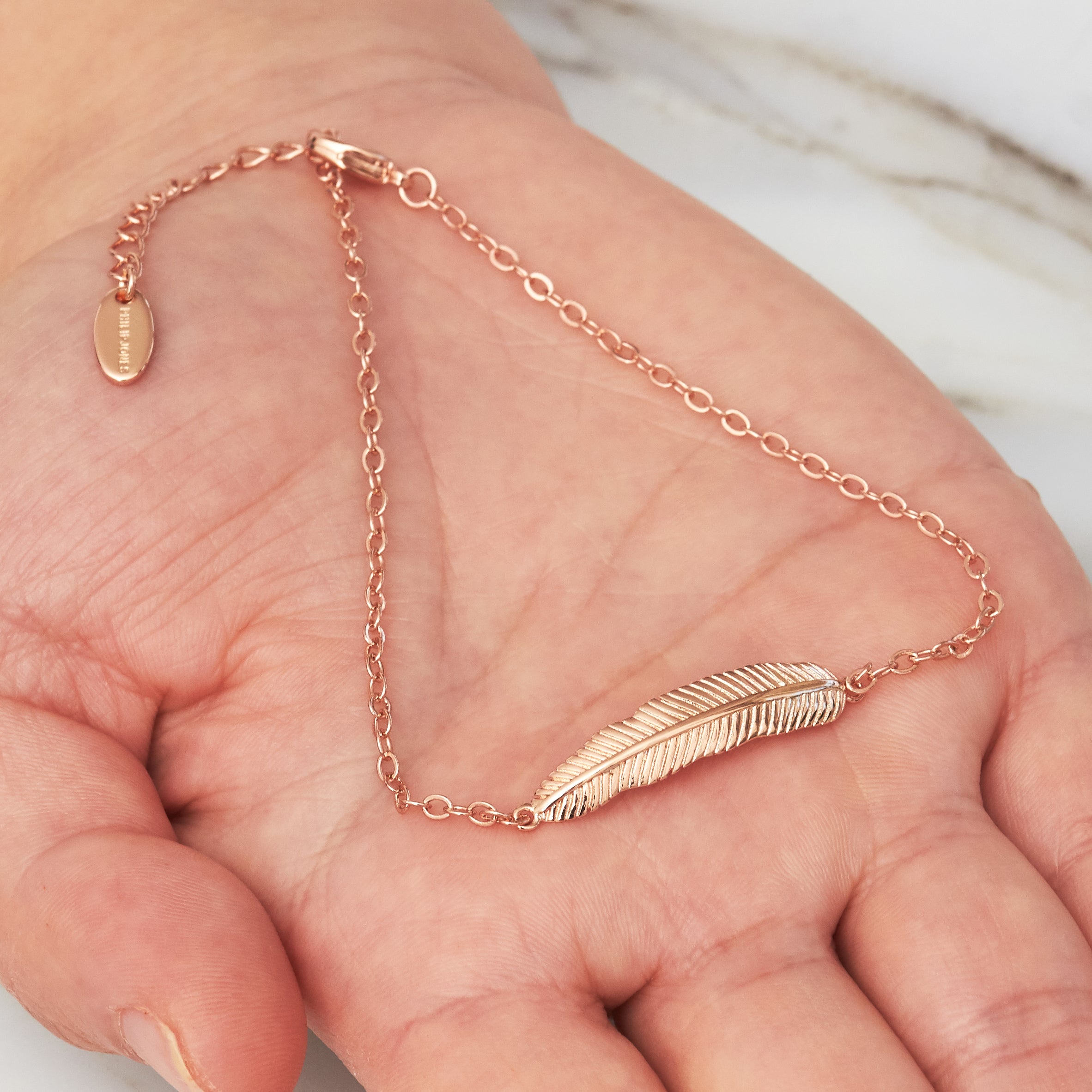 Rose Gold Plated Feather Anklet