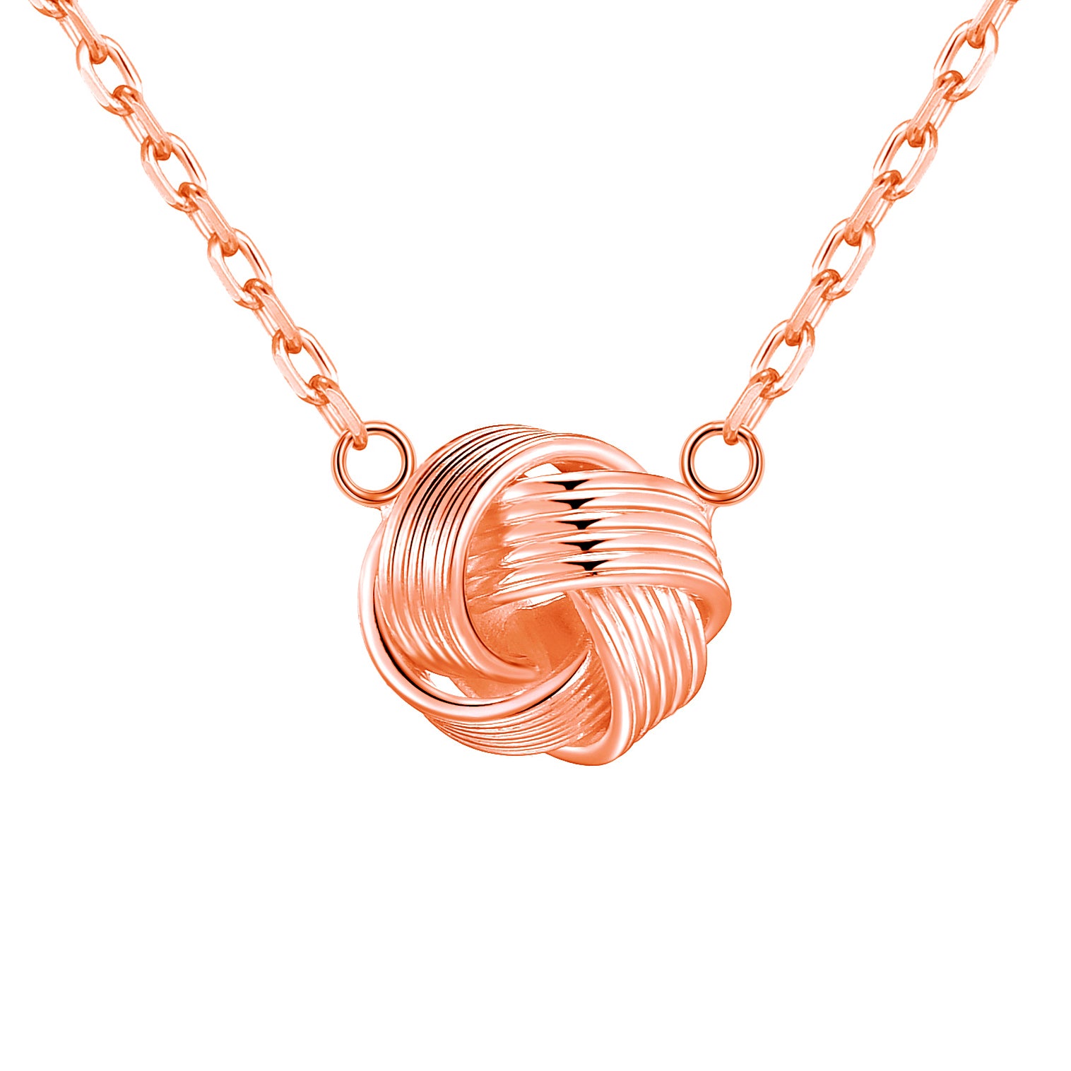 Rose gold love knot necklace Clearance