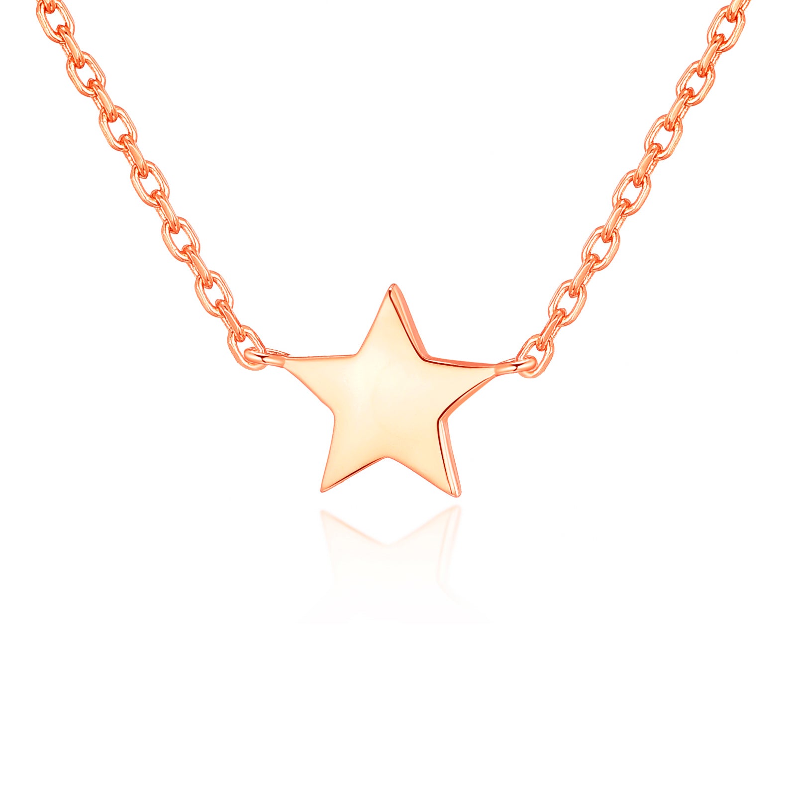 Rose Gold Plated Star Necklace by Philip Jones Jewellery