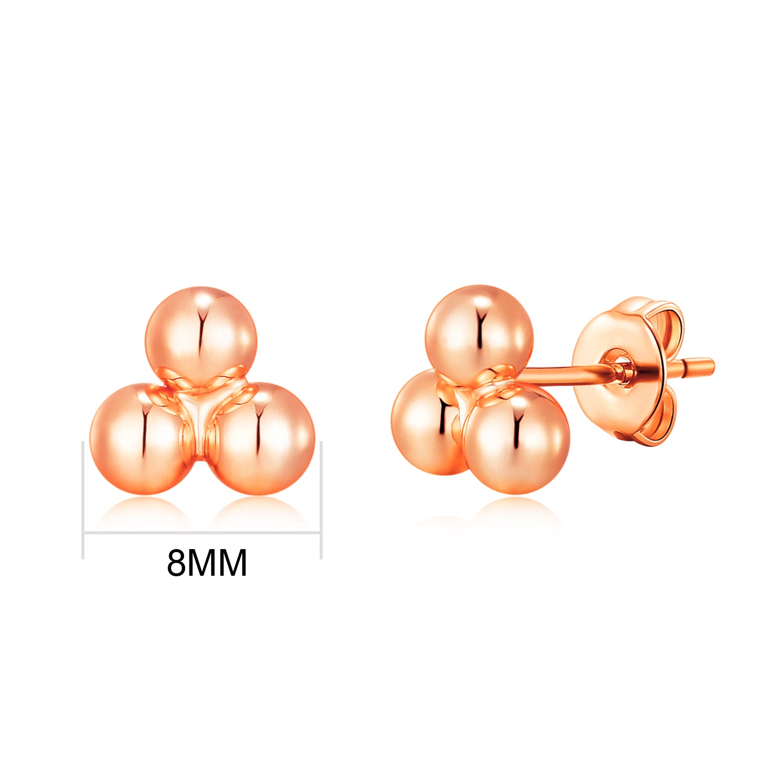 Rose Gold Plated Trinity Earrings