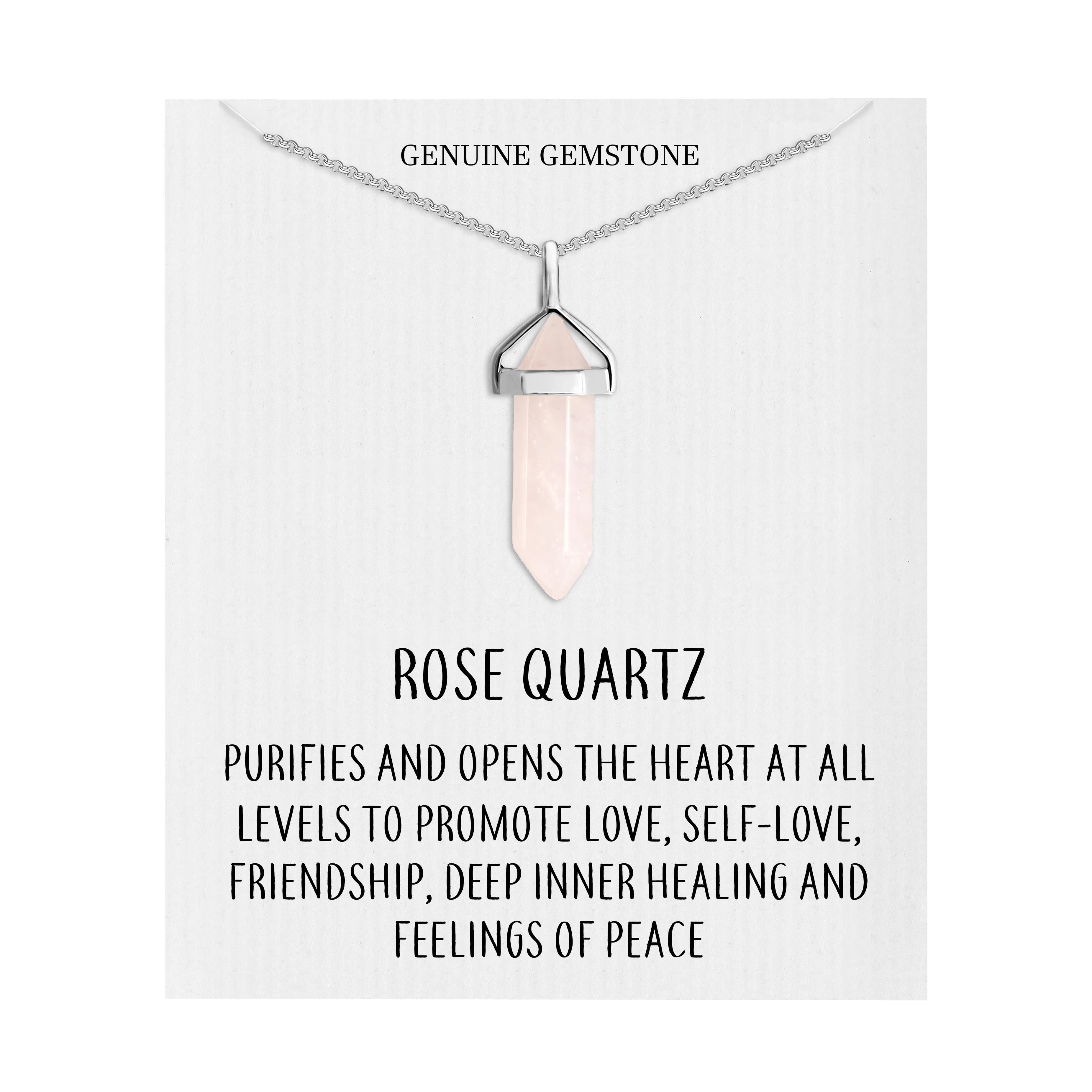 Rose Quartz Gemstone Necklace by Philip Jones Jewellery