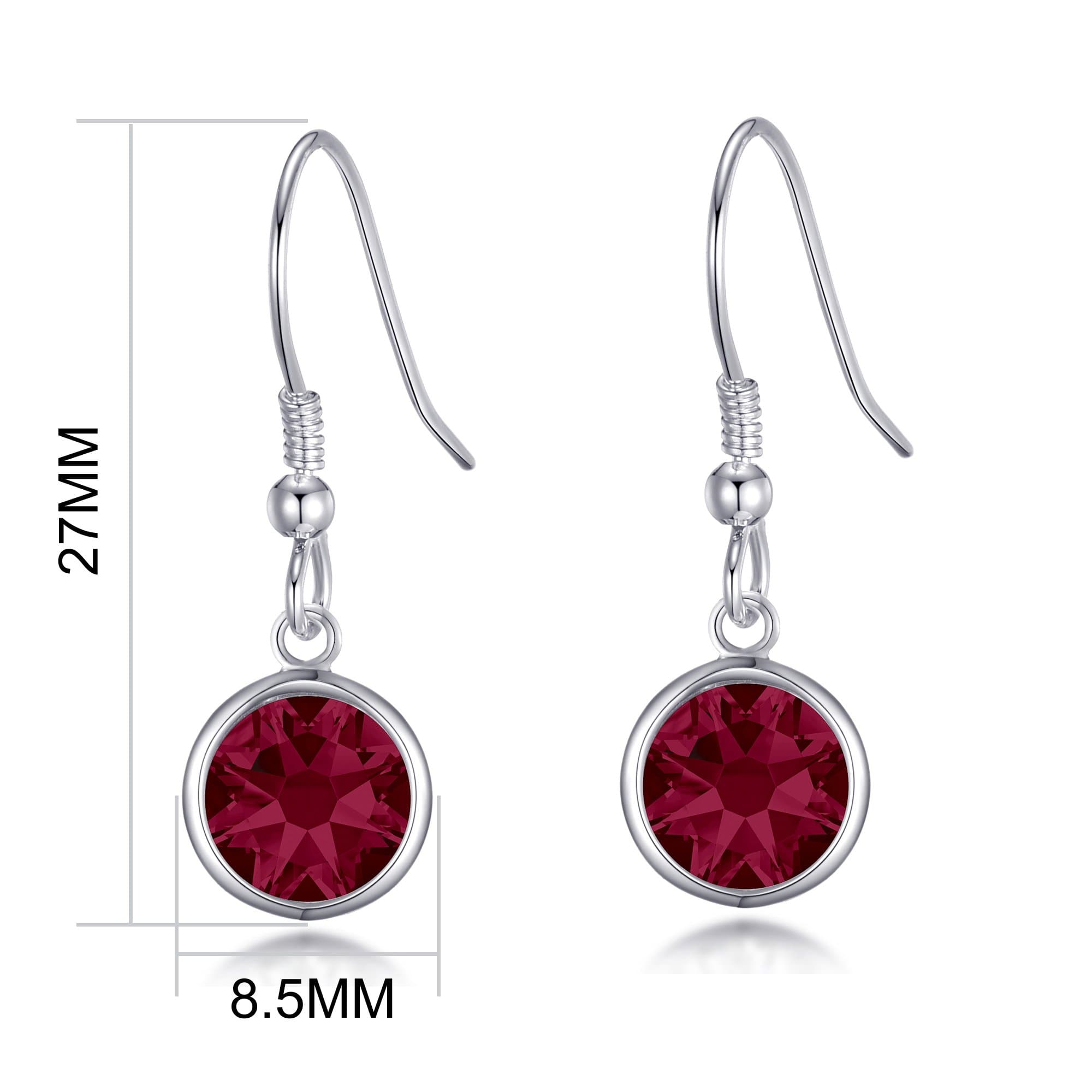 Red Crystal Drop Earrings Created with Zircondia® Crystals