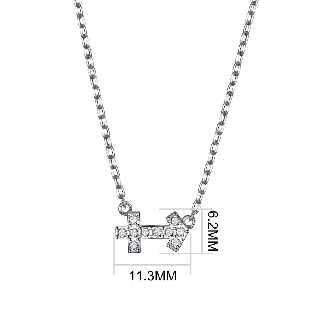Sagittarius Zodiac Star Sign Necklace Created with Zircondia® Crystals - Philip Jones Jewellery