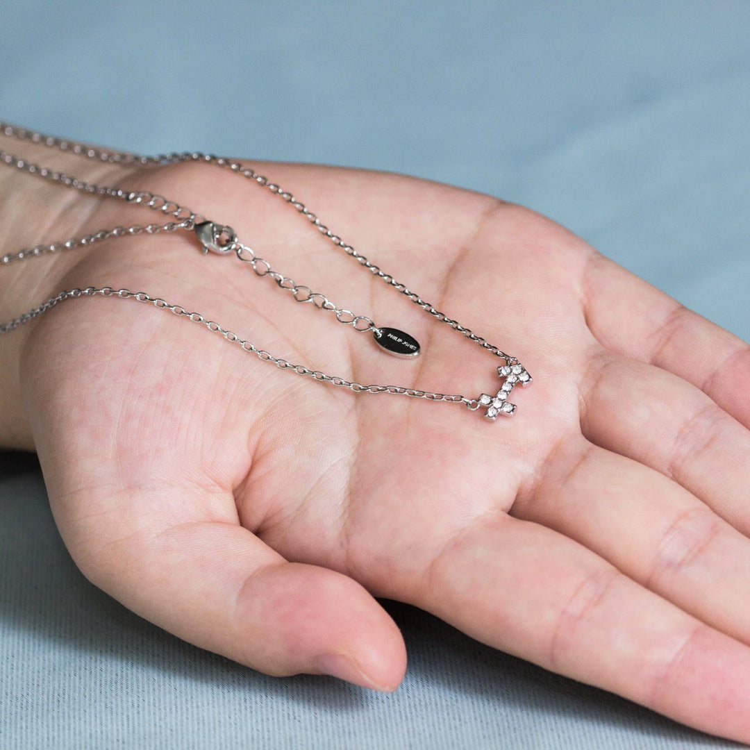 Sagittarius Zodiac Star Sign Necklace Created with Zircondia® Crystals - Philip Jones Jewellery