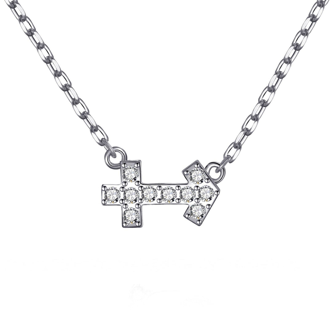 Sagittarius Zodiac Star Sign Necklace Created with Zircondia® Crystals - Philip Jones Jewellery
