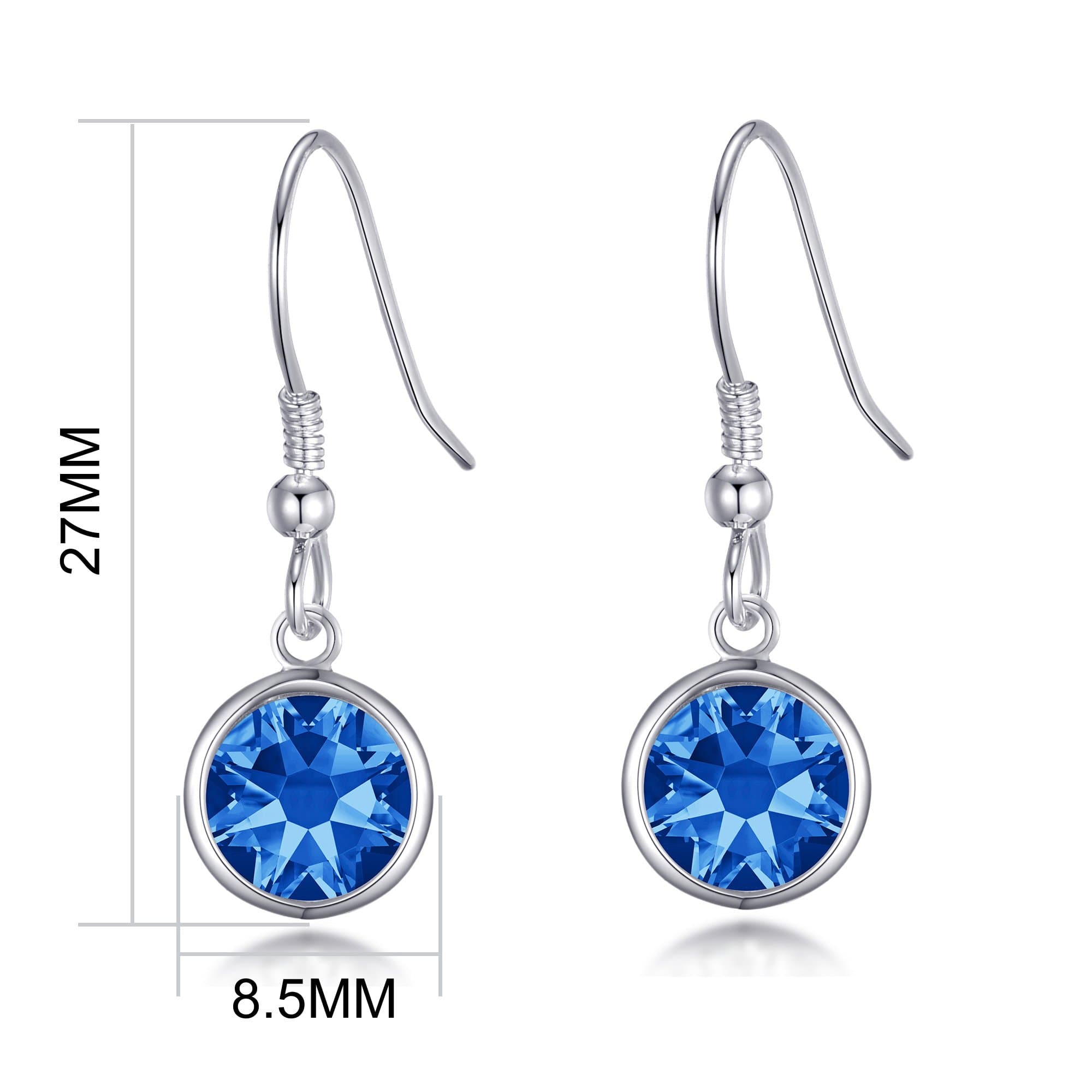 Dark Blue Crystal Drop Earrings Created with Zircondia® Crystals