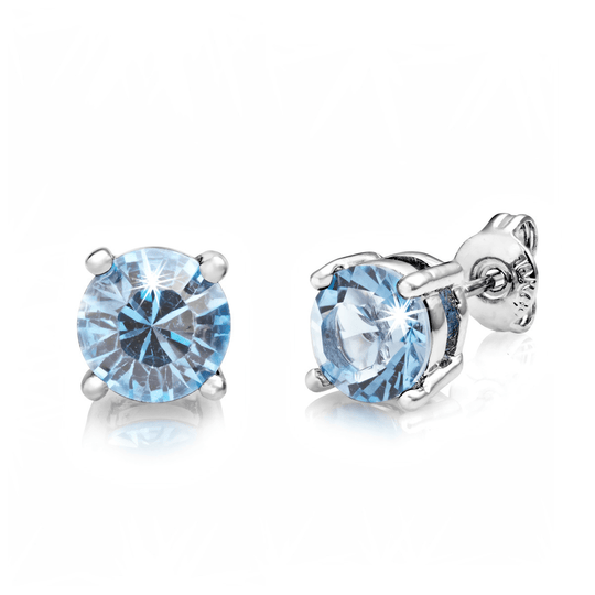 Seven Pack of Solitaire Earrings Created with Zircondia® Crystals - Philip Jones Jewellery