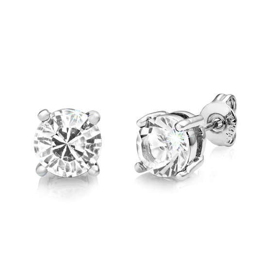 Seven Pack of Solitaire Earrings Created with Zircondia® Crystals - Philip Jones Jewellery