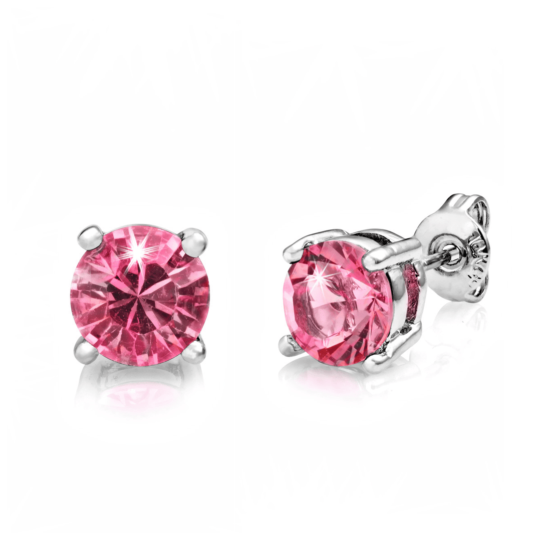 Seven Pack of Solitaire Earrings Created with Zircondia® Crystals - Philip Jones Jewellery