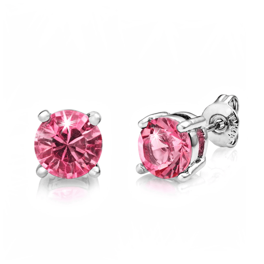 Seven Pack of Solitaire Earrings Created with Zircondia® Crystals - Philip Jones Jewellery