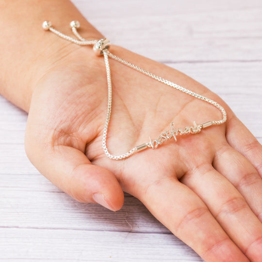 Silver Plated Best Friend Bracelet Created with Zircondia® Crystals - Philip Jones Jewellery