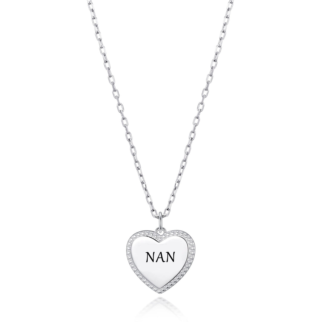 Silver Plated Filigree Heart Nan Necklace - Philip Jones Jewellery