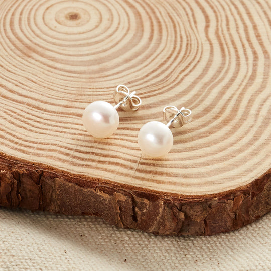 Silver Plated Freshwater Pearl Earrings - Philip Jones Jewellery