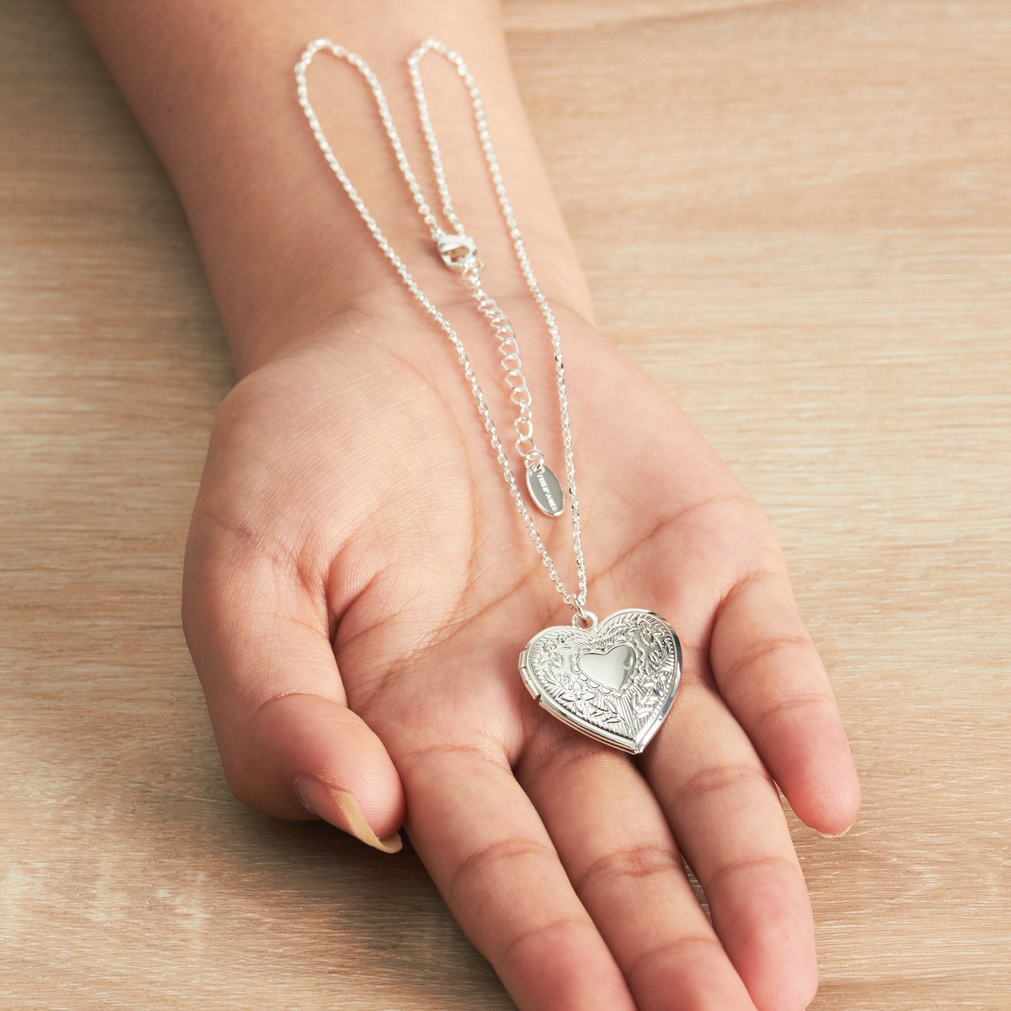 Silver Plated Heart Locket - Philip Jones Jewellery