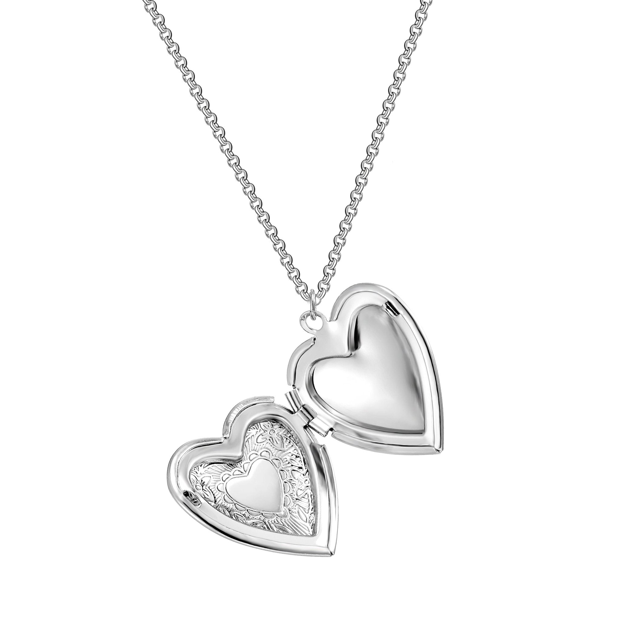 Silver Plated Heart Locket - Philip Jones Jewellery