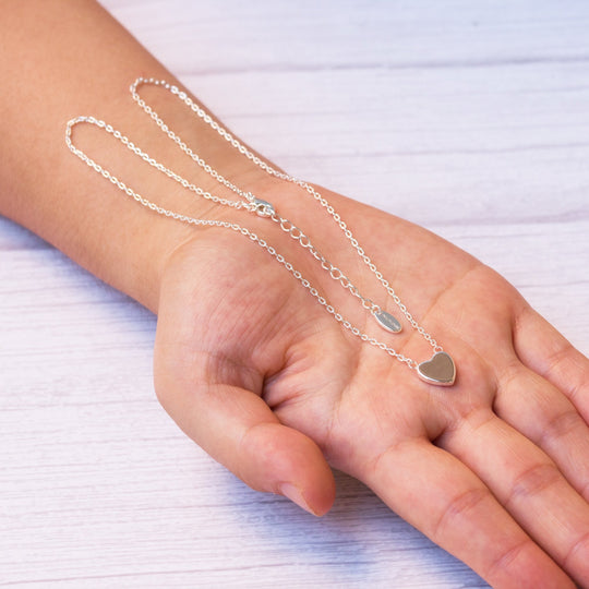 Silver Plated Heart Necklace - Philip Jones Jewellery